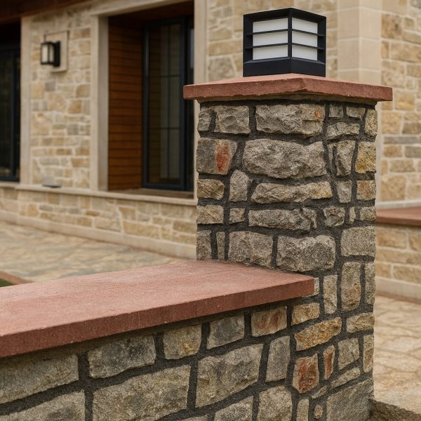 Doğal taş bahçe duvar kaplama örneği