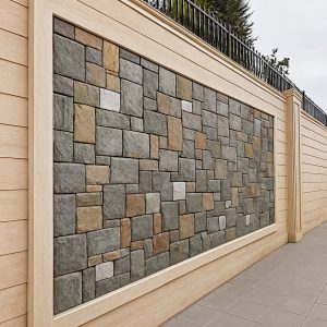 Taş ve Tuğla Dekorasyon Model-22-1 Modern dış cephe uygulamasında taş cephe kaplama modeli