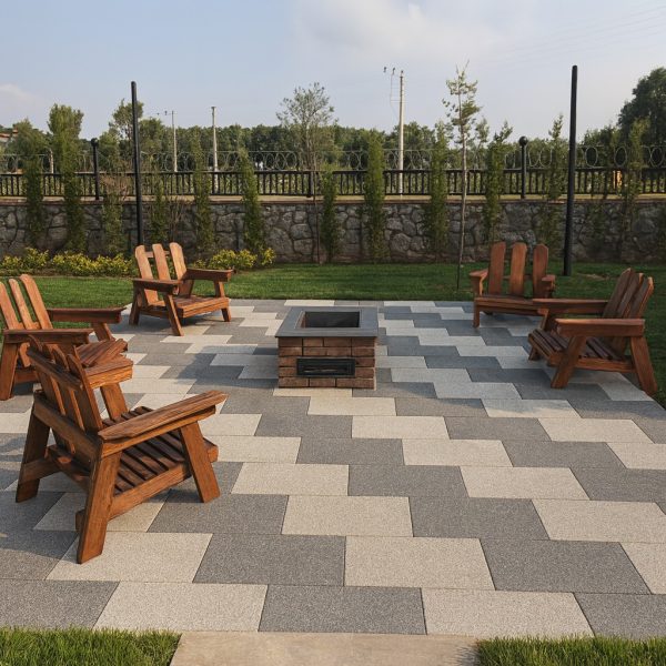 Taş ve Tuğla Dekorasyon Model-24-1 Parke taş döşeme modelleri ile şık bahçe oturma alanı