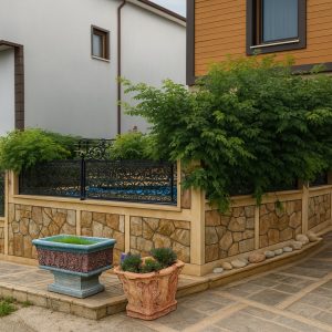 Taş ve Tuğla Dekorasyon Model-25-1 Bahçe duvar kaplama Model 25 gri bej taş bloklar