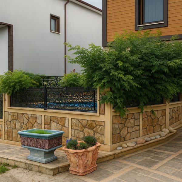 Taş ve Tuğla Dekorasyon Model-25-1 Bahçe duvar kaplama Model 25 gri bej taş bloklar