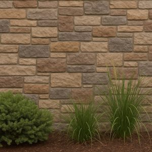 Taş ve Tuğla Dekorasyon Model-28-1 Bahçe duvarında kullanılan dekoratif taş duvar kaplama modeli