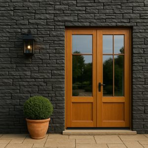 Taş ve Tuğla Dekorasyon Model-5-2 Modern antrasit taş duvar dekorasyonu