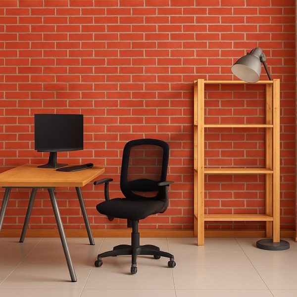 iç mekân kırmızı tuğla duvar dekorasyonu