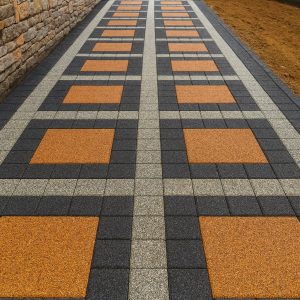 Taş ve Tuğla Dekorasyon Model-8-1 Bahçe yolu için kilitli parke taşı döşeme modeli