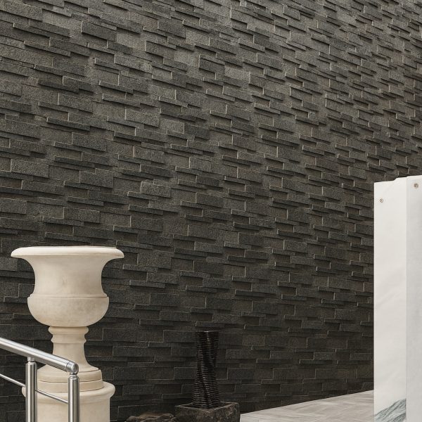 Taş ve Tuğla Dekorasyon Model-9-1 Modern antrasit taş duvar dekorasyonu