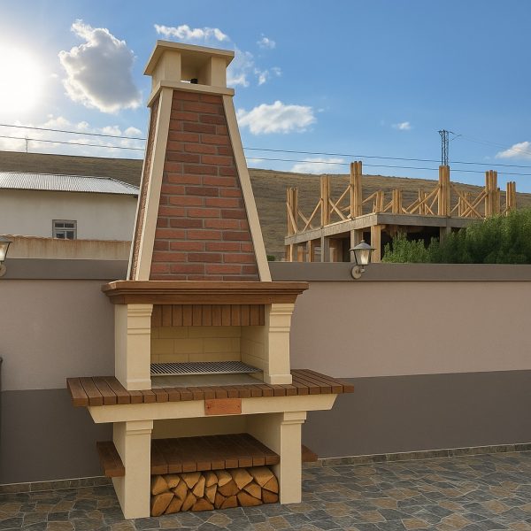 Barbekü Model 1-2 teras için tuğla detaylı barbekü modeli