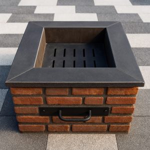 Yerleşik kare barbekü – Barbekü Model 13, tuğla kaplama estetik tasarım