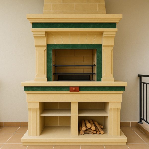 Modern taş barbekü Model 15 – balkon ve teras için şık barbekü tasarımı