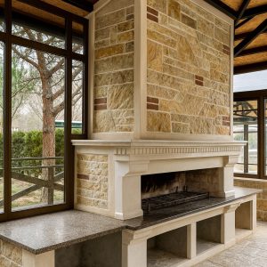 Model 16 lüks taş barbekü uygulaması