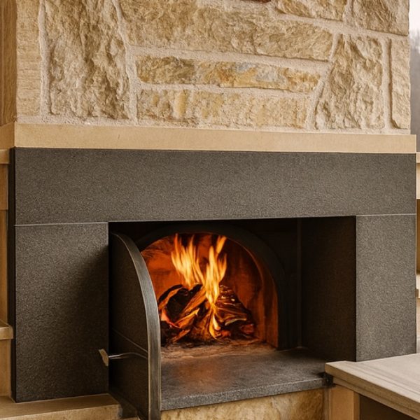 Doğal taş kaplama barbekü ve fırın kombinasyonu – Model 17