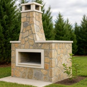 bahçe için doğal taş barbekü