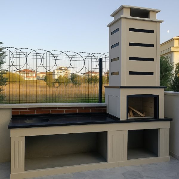 Barbekü Model 2-1 Dayanıklı malzemelerden üretilmiş modern barbekü modeli, dört mevsim kullanım için uygun.