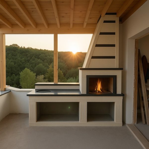 Barbekü Model 2-3 Şık ve estetik tasarımlı modern barbekü modeli, açık hava sofralarına değer katar.