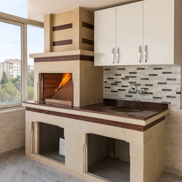 Lavabolu balkon barbekü model 20