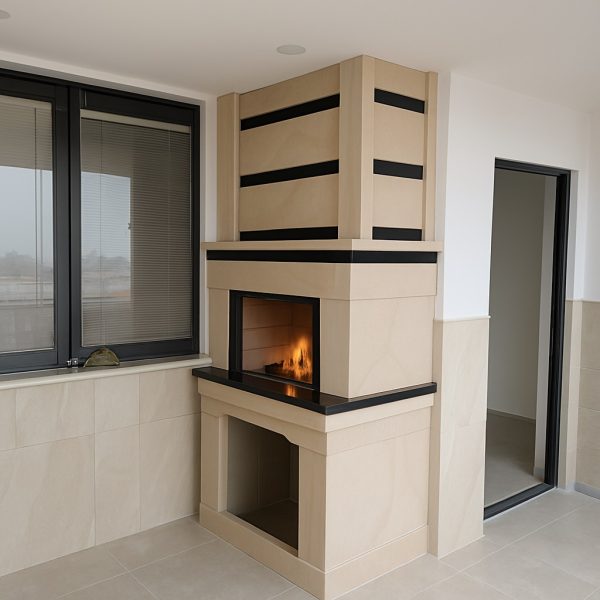 Barbekü Model 3 yan görünüş, dayanıklı ve şık tasarım iç mekan uygulaması