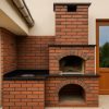 Barbekü Model 6-1 Kırmızı tuğla barbekü tasarımı – yan tezgâhlı ve bacalı model