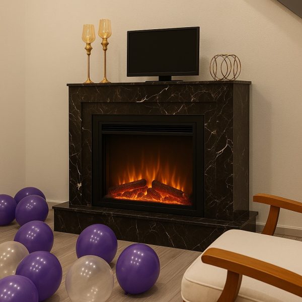 elektrikli-somine-model-1-1 Model 1 elektrikli şömine siyah mermer tasarım – Elektrikli şömine modelleri