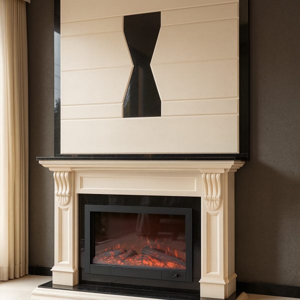 elektrikli-somine-model-2-2 Siyah mermer detaylı dekoratif elektrikli şömine model 2