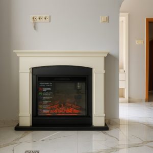 elektrikli-somine-model-3-1 Elektrikli Isıtıcı Şömine Model 3 krem çerçeve tasarımı