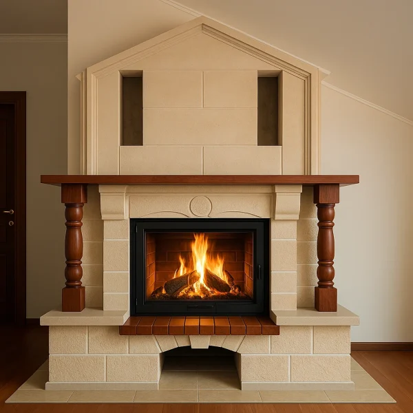 odunlu-somine-model-1-1 Odunlu şömine modelleri arasında klasik tasarım örneği