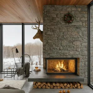 odunlu-somine-model-12-1 Odunlu taş şömine ile sıcak oturma odası