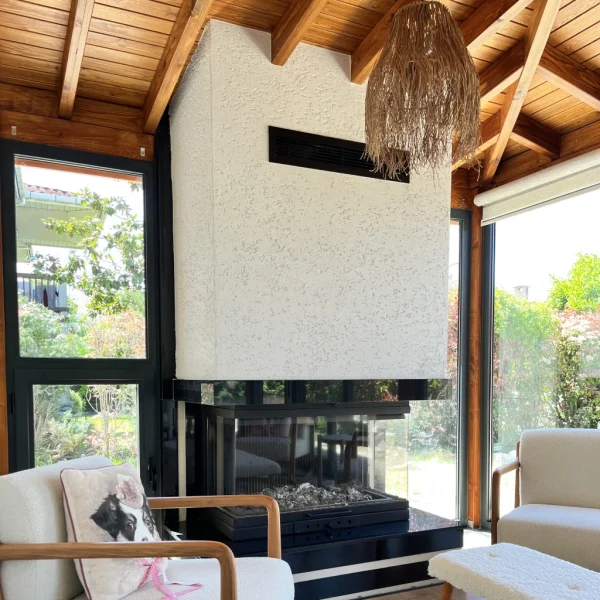 odunlu-somine-model-6-3 Dekoratif taş duvar şömine detaylı görünüm