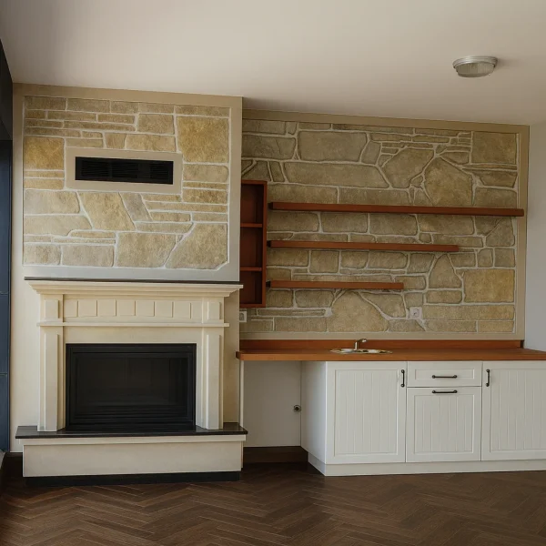 odunlu-somine-model-22-3 taş kaplamalı odunlu şömine modeli