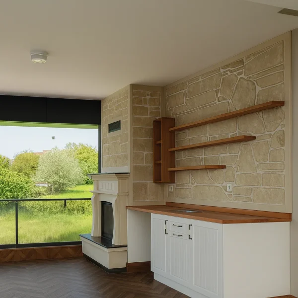 odunlu-somine-model-22-4 krem renkli taş şömine