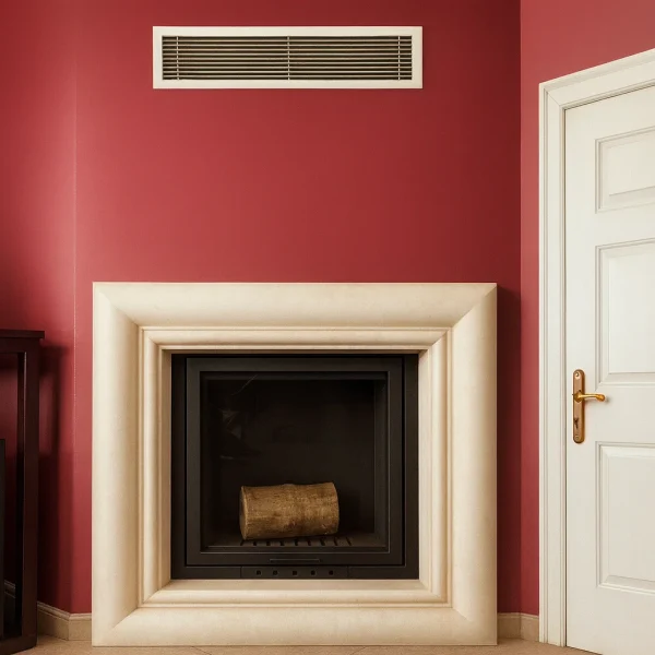 odunlu-somine-model-29-1 Şık krem çerçeve detayına sahip odunlu şömine modeli