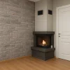 odunlu-somine-model-31-2 Minimalist köşe şömine gri duvar tasarımıyla modern iç mekanda