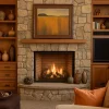 odunlu-somine-model-47-2 Rustik tarzda odunlu taş şömine, sıcak ışıklı salon dekorasyonu
