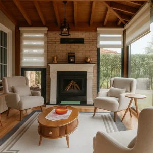 odunlu-somine-model-52-1 Modern rustik odunlu şömine oturma odası içinde dekoratif görünüm