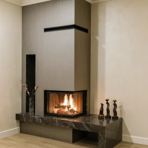 odunlu-somine-model-59-1 Mermer detaylı lüks iç mekan şömine yandan görünüm - odunlu şömine model 59