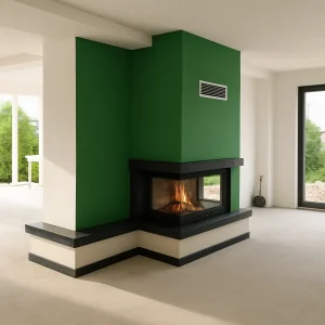 3 camlı odunlu şömine tasarımı – Model 66